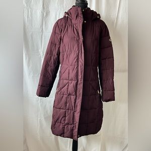 Burgundy Winter Jacket with Hoodie